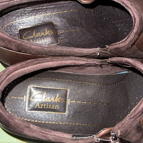 Clarks Artisan Berwick Way women’s Size 7M leather dark brown heel shoes brown - Picture 9 of 10